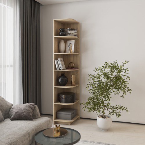 Пенал кутовий відкритий R1 MebelStar Оскар ДСП 42x52x220 см Дуб сонома (MBS-6861)