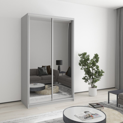 Two-door wardrobe MebelStar Standard AL 2 Mirrors 120x60x210 cm Gray mouse (MBS-4315)