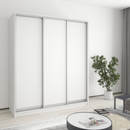 Шкаф-купе трехдверный MebelStar Уни AL 3ДСП 180x45x210 см Аляска белый (MBS-3034)