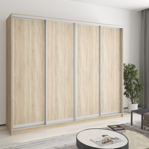 MebelStar Four-door wardrobe Standard AL 4DSP Sonoma Oak, 250x60x210 cm (MBS-12230)