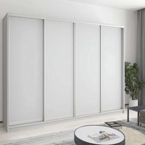 MebelStar Four-door wardrobe Standard AL 4DSP Gray mouse, 270x45x210 cm (MBS-12220)