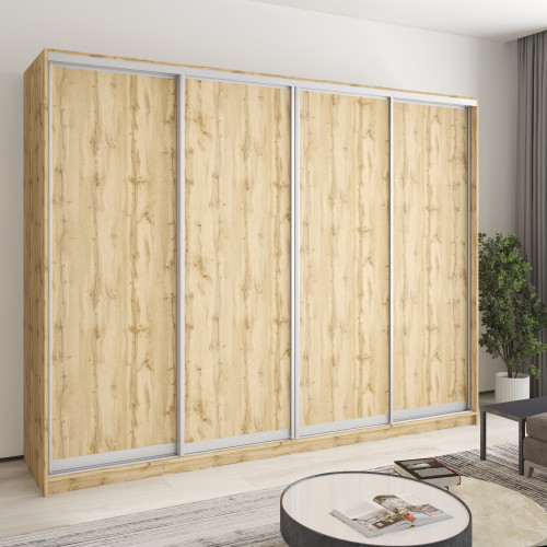 MebelStar Four-door wardrobe Standard AL 4DSP Tahoe Oak, 270x60x210 cm (MBS-12240)