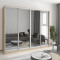 MebelStar Four-door wardrobe Standard AL 4 Mirrors Sonoma Oak, 250x45x210 cm (MBS-12370)