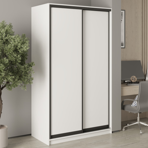 MebelStar Two-door wardrobe Uni BG 2DSP Alaska white, 120x60x210 cm (MBS-11320)