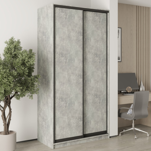 MebelStar Two-door wardrobe Standard BG 2DSP Concrete, 120x60x240 cm (MBS-10050)