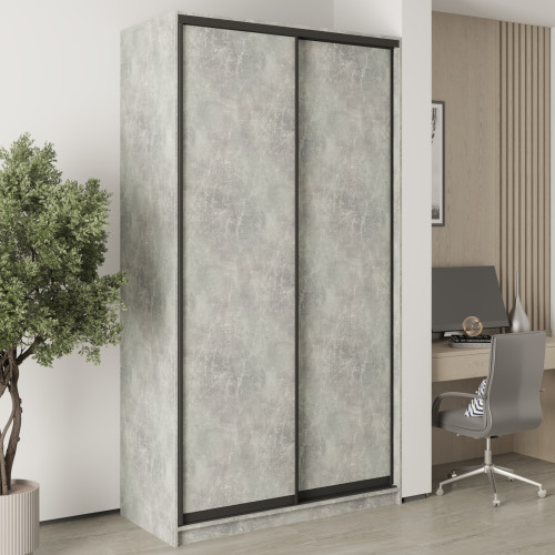 MebelStar Two-door wardrobe Standard BG 2DSP Concrete, 130x45x240 cm (MBS-9970)