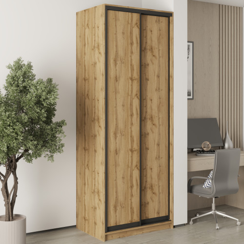 MebelStar Two-door wardrobe Standard BG 2DSP Tahoe oak, 90x45x240 cm (MBS-10020)