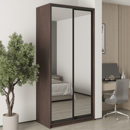 Шкаф-купе двухдверный MebelStar Стандарт BG 2 Зеркала 110x60x240 см Дуб ристрето (MBS-10400)