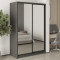 MebelStar Two-door wardrobe Standard BG 2 Mirrors Anthracite, 140x45x210 cm (MBS-11150)