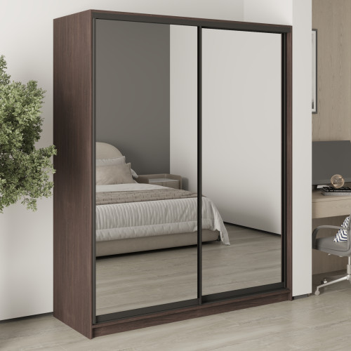 Шкаф-купе двухдверный MebelStar Стандарт BG 2 Зеркала 170x60x210 см Дуб ристрето (MBS-11270)