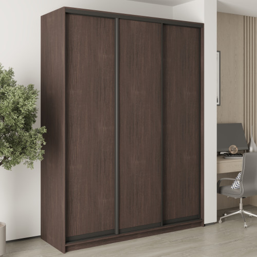Шафа-купе тридверна MebelStar Уні BG 3ДСП 180x45x240 см Дуб рістрето (MBS-8172)