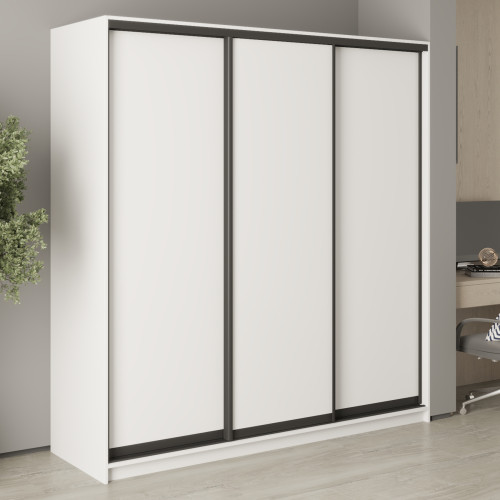 MebelStar Three-door wardrobe Combo BG 3DSP Alaska white, 200x45x210 cm (MBS-8870)