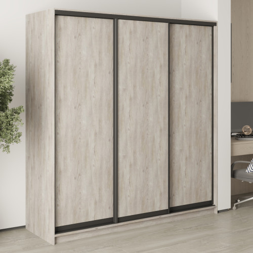MebelStar Three-door wardrobe Combo BG 3DSP Alaska gray, 200x45x210 cm (MBS-8970)