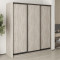 MebelStar Three-door wardrobe Combo BG 3DSP Alaska gray, 200x45x210 cm (MBS-8970)