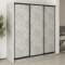 MebelStar Three-door wardrobe Combo BG 3DSP Concrete, 200x45x210 cm (MBS-8950)