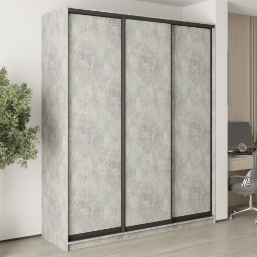 Шафа-купе тридверна MebelStar Комбо BG 3ДСП 200x45x240 см Бетон (MBS-9490)