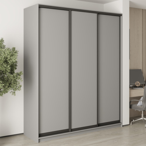 MebelStar Three-door wardrobe Combo BG 3DSP Gray mouse, 200x60x240 cm (MBS-9560)