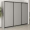MebelStar Three-door wardrobe Uni BG 3DSP Gray mouse, 240x45x210 cm (MBS-7952)