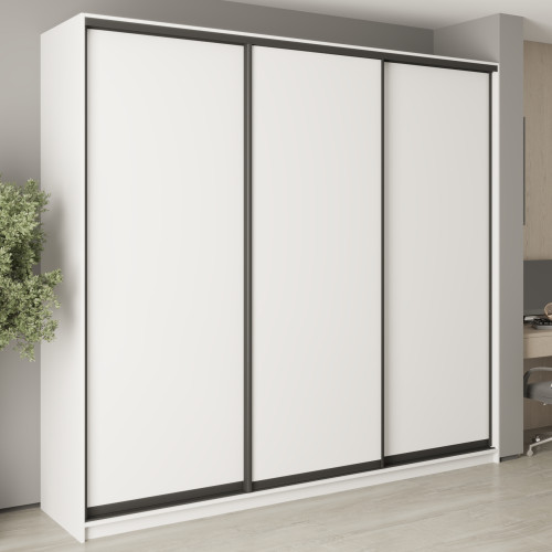 MebelStar Three-door wardrobe Uni BG 3DSP Alaska white, 260x45x240 cm (MBS-7682)