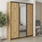 MebelStar Three-door wardrobe Uni BG 2DSP/Mirror Tahoe oak, 180x45x240 cm (MBS-8192)
