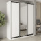 MebelStar Three-door wardrobe Combo BG 2DSP/Mirror Alaska white, 200x60x240 cm (MBS-9600)