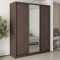 MebelStar Three-door wardrobe Combo BG 2DSP/Mirror Ristreto oak, 200x60x240 cm (MBS-9720)