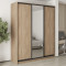 MebelStar Three-door wardrobe Combo BG 2DSP/Mirror Sonoma Oak, 200x60x240 cm (MBS-9640)