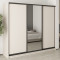 MebelStar Three-door wardrobe Uni BG 2DSP/Mirror Cashmere, 240x45x210 cm (MBS-7992)