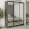 MebelStar Three-door wardrobe Combo BG 3 Mirrors Anthracite, 200x60x240 cm (MBS-9800)