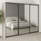 MebelStar Three-door wardrobe Uni BG 3 Mirrors Alaska gray, 260x45x210 cm (MBS-8082)