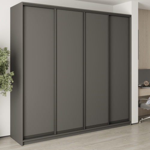 Шкаф-купе четырехдверный MebelStar Стандарт BG 4ДСП 250x45x240 см Антрацит (MBS-12610)