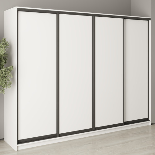 MebelStar Four-door wardrobe Combo BG 4DSP Alaska white, 270x45x210 cm (MBS-11980)