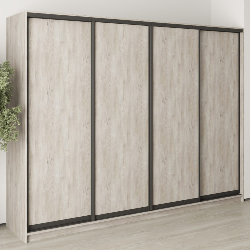 MebelStar Four-door wardrobe Standard BG 4DSP Alaska gray, 270x45x210 cm (MBS-11740)