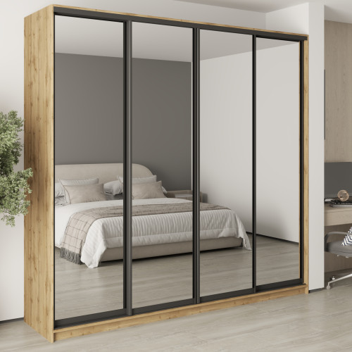 Шкаф-купе четырехдверный MebelStar Комбо BG 4 Зеркала 250x60x240 см Дуб тахо (MBS-13030)