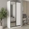 MebelStar Two-door wardrobe Standard BG DSP/Mirror Alaska white, 120x45x240 cm (MBS-10140)