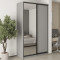 MebelStar Two-door wardrobe Standard BG DSP/Mirror Gray mouse, 140x60x240 cm (MBS-10250)