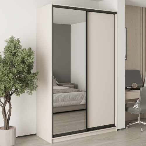 MebelStar Two-door wardrobe Combo BG DSP/Mirror Cashmere, 150x60x240 cm (MBS-10720)