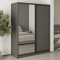 MebelStar Two-door wardrobe Standard BG DSP/Mirror Anthracite, 160x45x210 cm (MBS-10990)