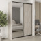 MebelStar Two-door wardrobe Combo BG DSP/Mirror Alaska gray, 170x45x240 cm (MBS-10670)