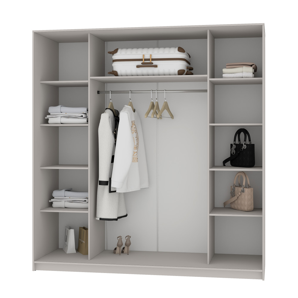 MebelStar Three-door wardrobe Combo BG 3DSP Tahoe Oak, 200x60x210 cm (MBS-9040)