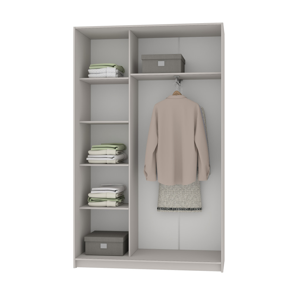 MebelStar Two-door wardrobe Standard BG 2DSP Gray mouse, 130x45x210 cm (MBS-10870)