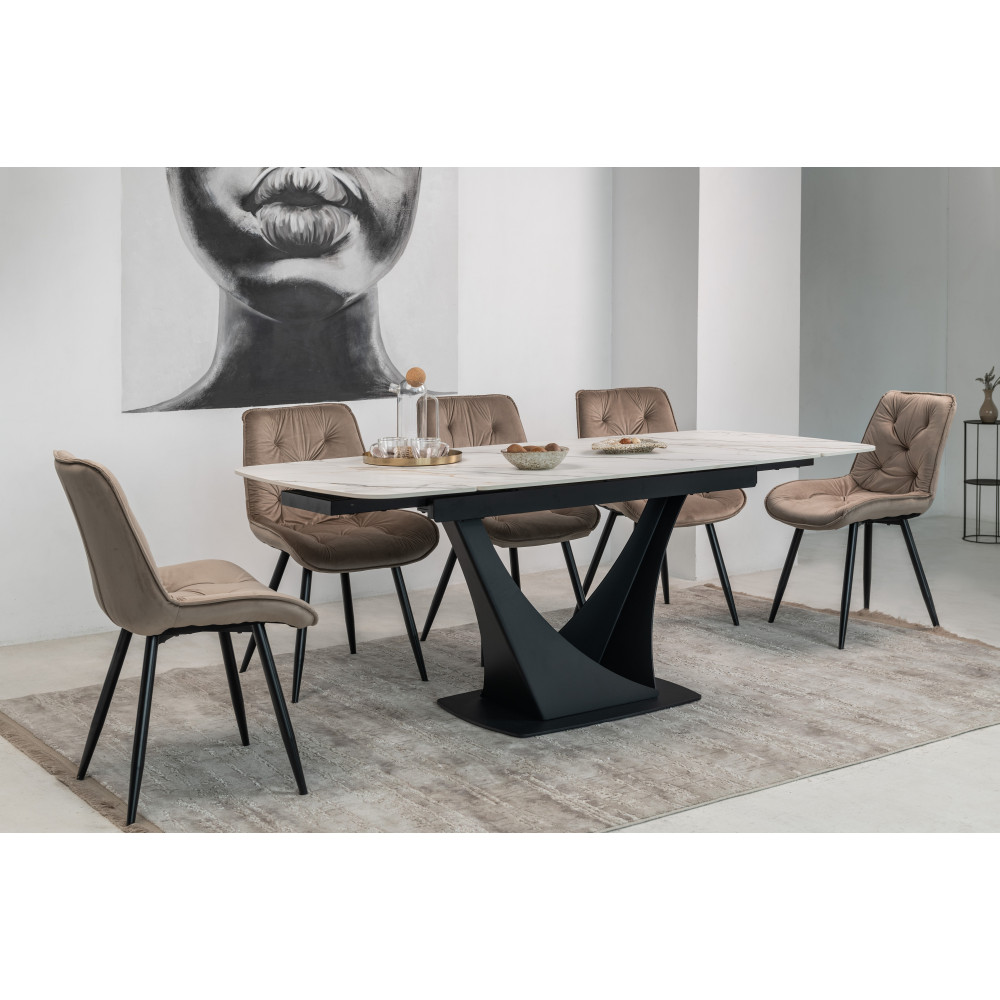 Стул кухонный Vetro M-48 Капучино велюр/Черный (VTR-1074)