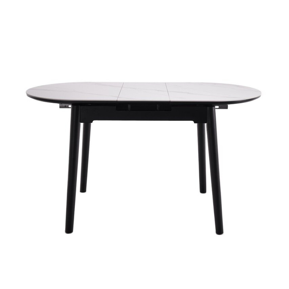 Обеденный керамический стол Vetro TM-85 Белый мрамор/Черный (VTR-1209)