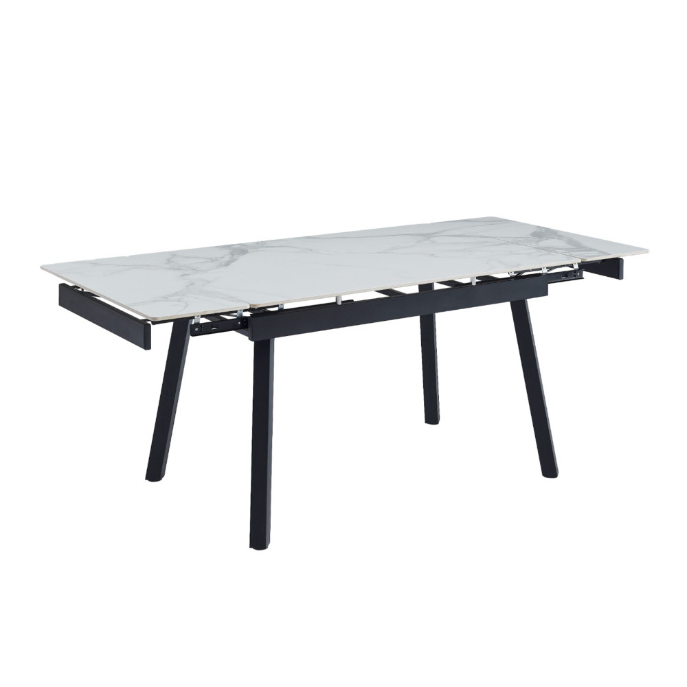 Обеденный керамический стол Vetro TM-88-1 Вайт Клауд/Черный (VTR-1219)