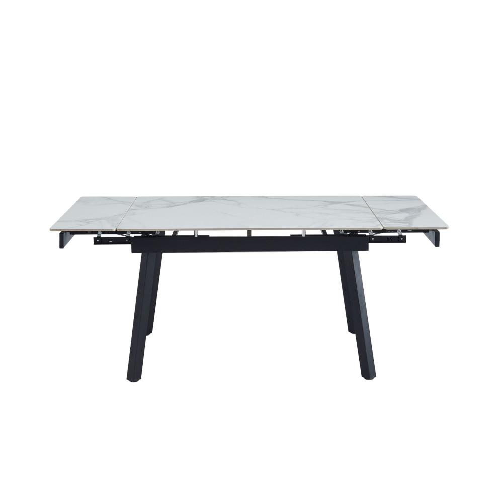 Обеденный керамический стол Vetro TM-88-1 Вайт Клауд/Черный (VTR-1219)