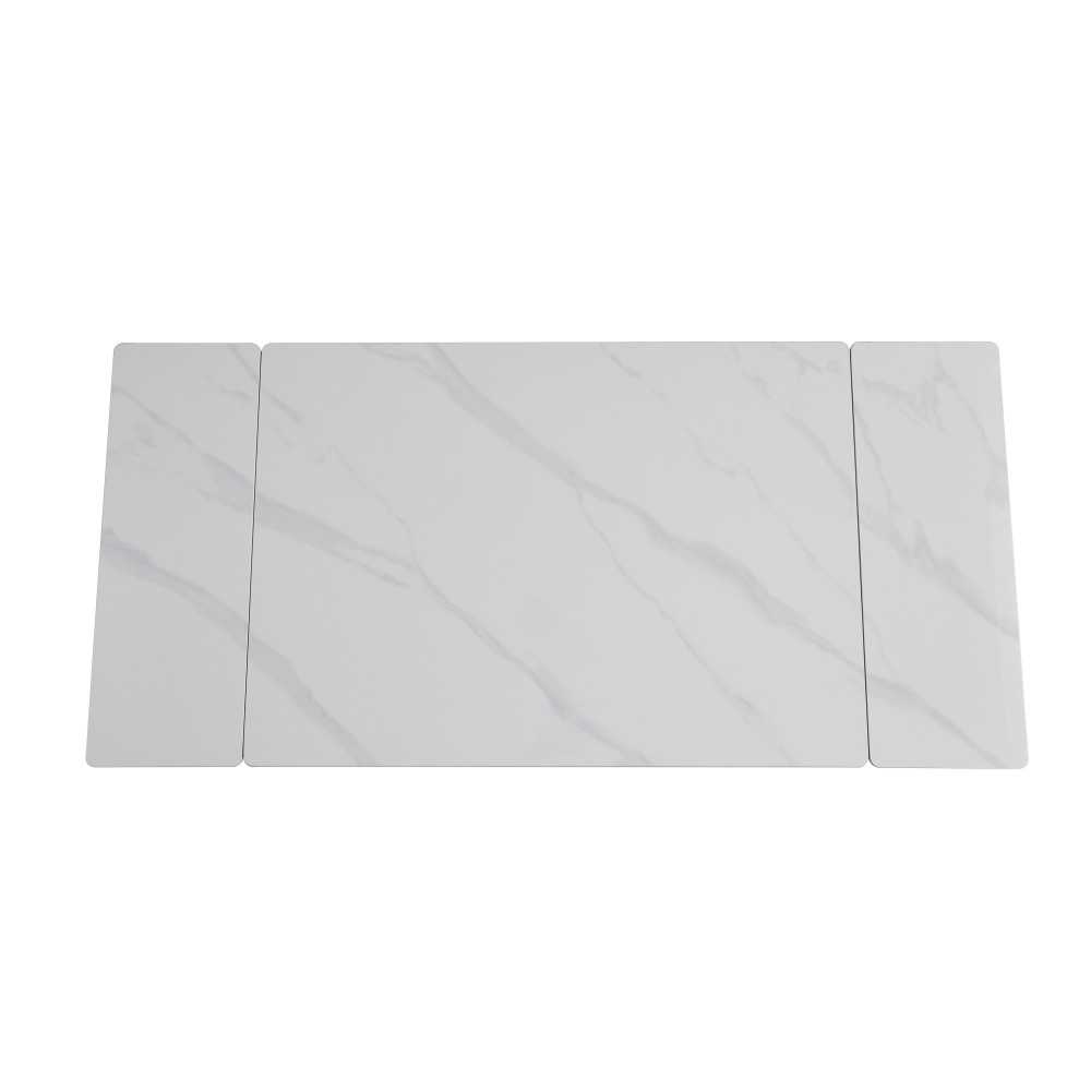 Обеденный керамический стол Vetro TM-98-1 Белый мрамор/Черный (VTR-1229)