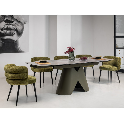 Обеденный керамический стол Vetro Парис TML-997 Айрон бронз/Коричневый (VTR-1259)