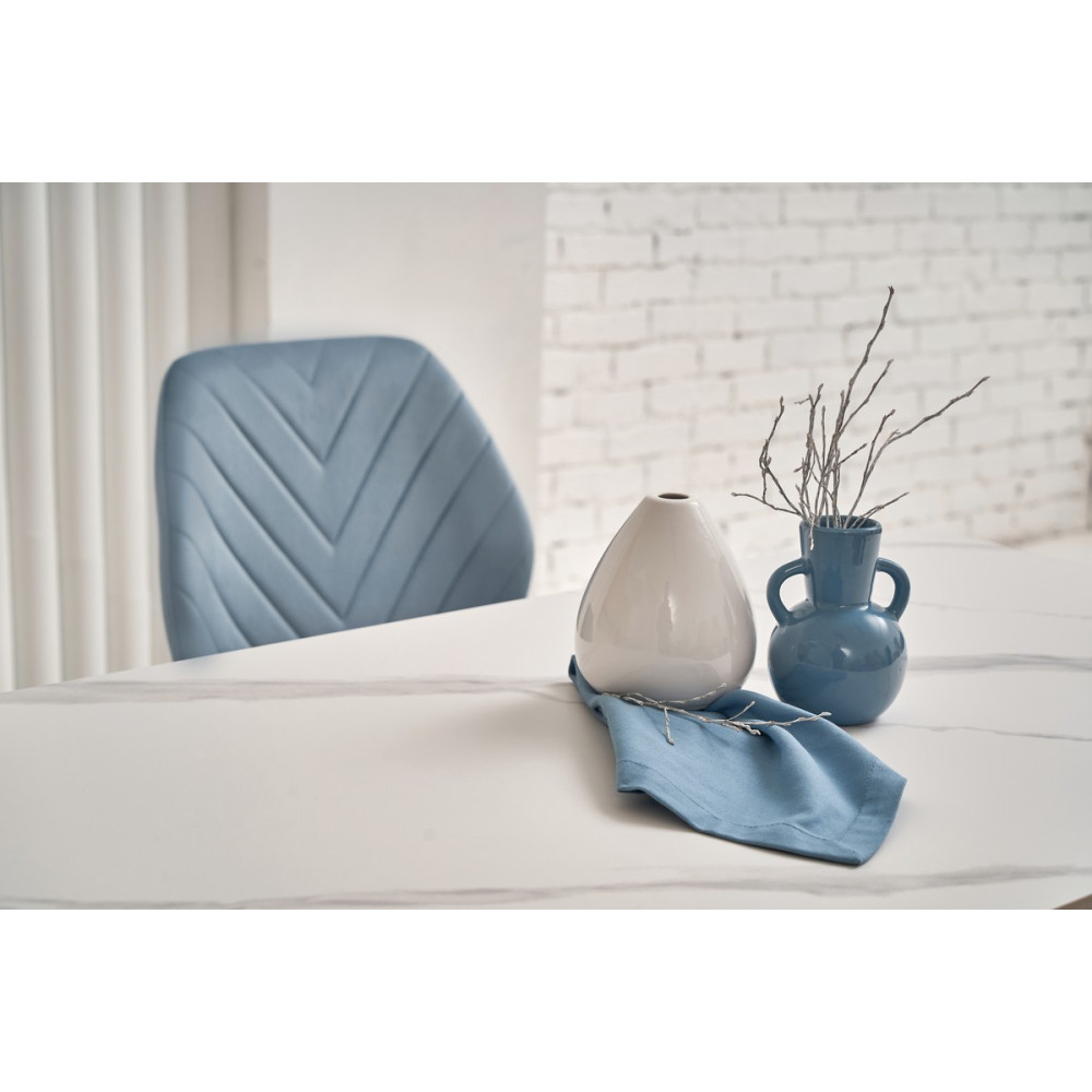 Обеденный керамический стол Vetro TM-110 Белый мрамор/Белый (VTR-1279)