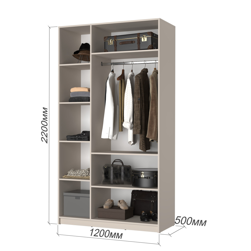 Шкаф 3-дверный с антресолью MebelStar Оскар Gloss BL-B, комплект полок 120x52x260 см Дуб сонома/Белый (MBS-5436)