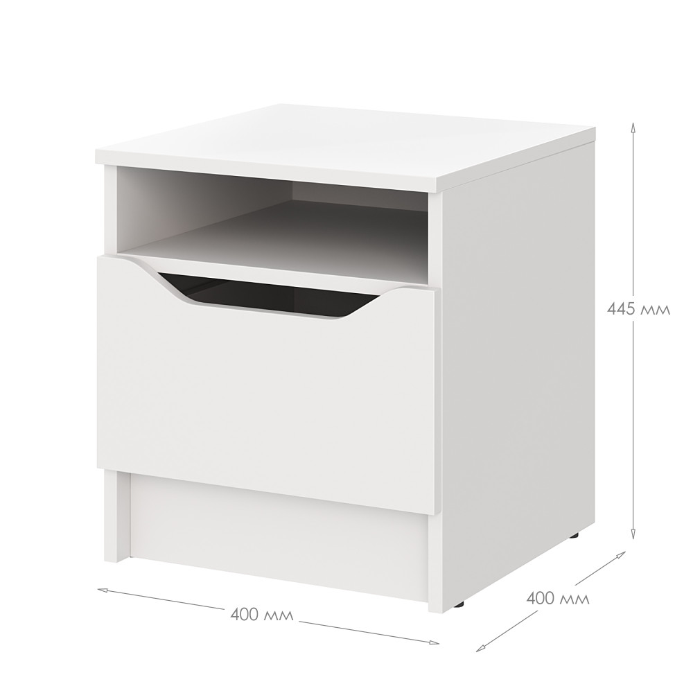 Прикроватная тумба MebelStar Лилу 40x40x44,5 см Антрацит (MBS-1378)